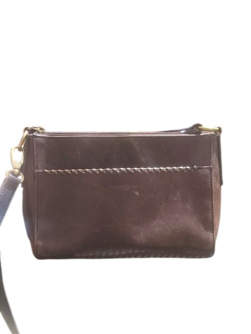 TIGNANELLO Leather Crossbody Bag in Dark Brown - guc
